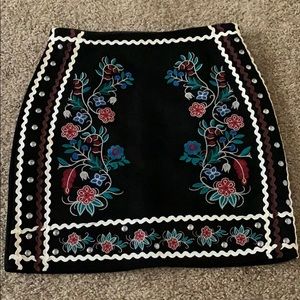 Misguided floral multicolor mini skirt